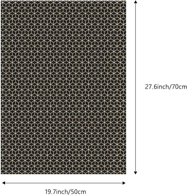 Presentpapper, set om 3 geometriska mönster guldpapper