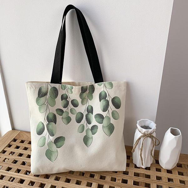 Canvas Tote Bag för kvinnor, flickor, barn, skolväska med dragkedja, arbetsväska, strandväska, lunchväska, resväska och shoppingväska