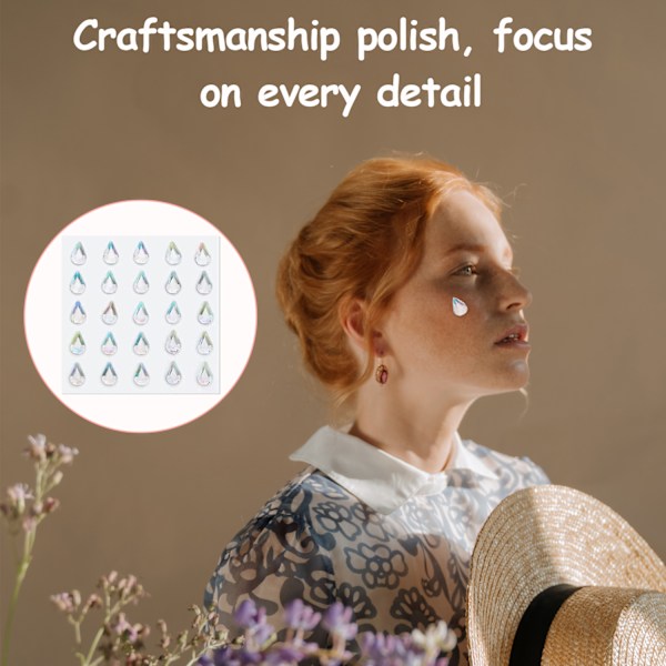 DIY Ansiktsstenar för Iögonfallande Smink, 8 Ark Multi-Tillfällen Tillbehör med Kristalldesign för Glittereffekt, Lämplig för Festivaler Fester