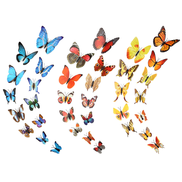36st 3D Butterfly Art DIY Dekor Väggdekaler Dekaler Nursery