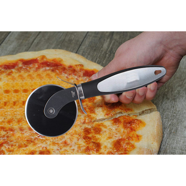 Professionell pizzaskärare, pizzaskärare med vasst blad i rostfritt stål och bra grepp för pizzakakor