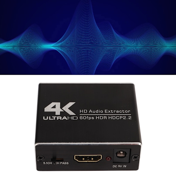HD Multimedia Interface Splitter 5.1-kanals HD-ljudsignalomvandlare HD Multimedia Interface Ljudextraktor