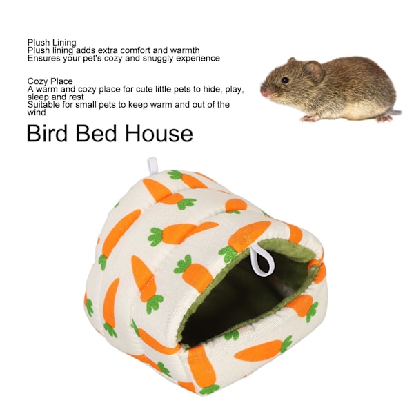 Fågelbo Hus Multifunktionell Mjuk Bekväm Mysig Förtjockad Hamster Varmt Bo Hus för Papegoja Undulat Parakit Hamster Mus 8x8x8cm / 3.1x3.1x3.1in