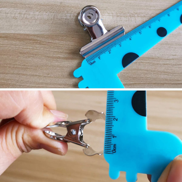 Bulldogklämma 38mm Rund Pappersbindare Klämmor Silver Metall Arkivklämmor Hem Kontorsmaterial - 12 Stycken