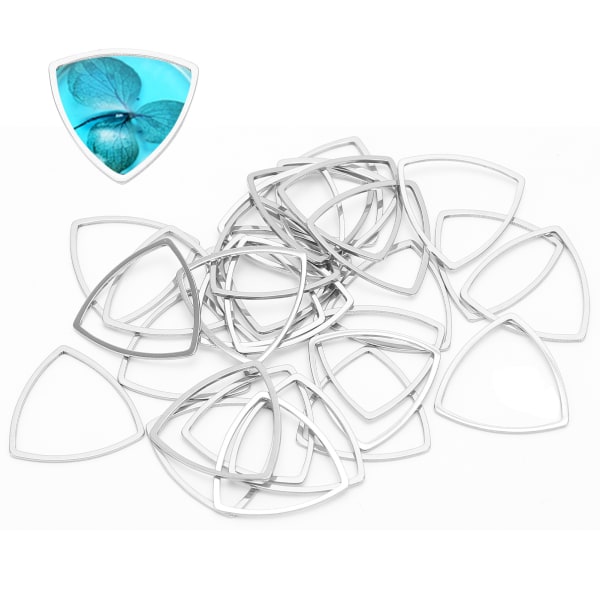 30 st Resin Craft Öppna infattningar ihåliga ramhängen Resin Craft infattningar Smycken gör tillbehör Triangulär form L