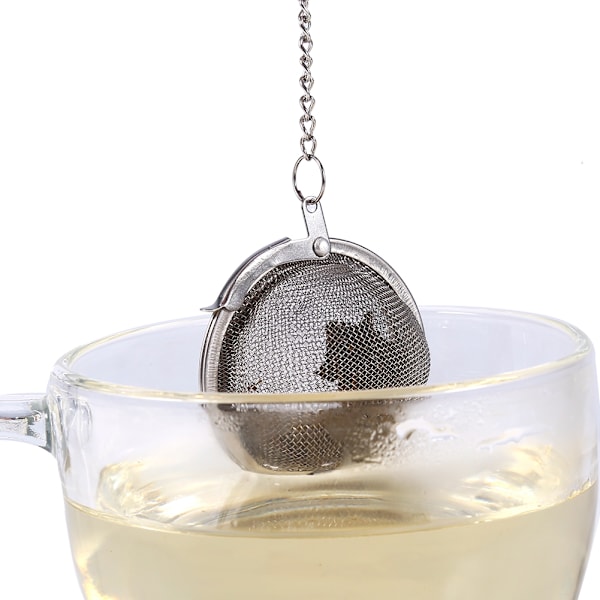 Rostfritt stål löst teinfuser löv sil filter diffusör örtkrydda nät hink 5,5 cm