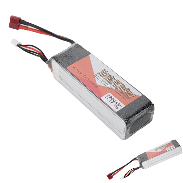11,1V 2200mAh 3S 45C Lipo-batteripaket med T-kontakt RC-batteri för RC-bilbåtlastbilhelikopter