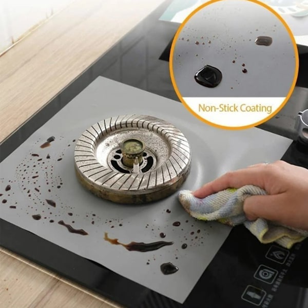 Lättrengjorda Spisskydd, Gasspisskydd, Återanvändbara Non-Stick Liners med Dubbel Tjocklek, Diskmaskinssäkra Värmebeständiga Matlagningsaccessoarer för