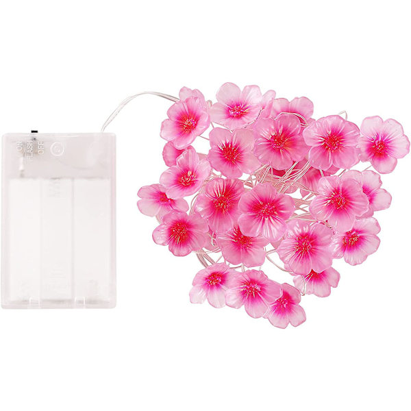Körsbärsblomma ljusslinga för flickors sovrum rosa ljusslinga 30 LED USB batteridriven dekorativ belysning för inomhus utomhus 3M