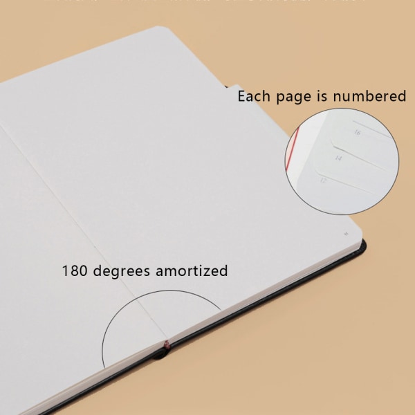 Blank Line Notebook, anteckningsbok med elastiskt bälte, 188 sidor,