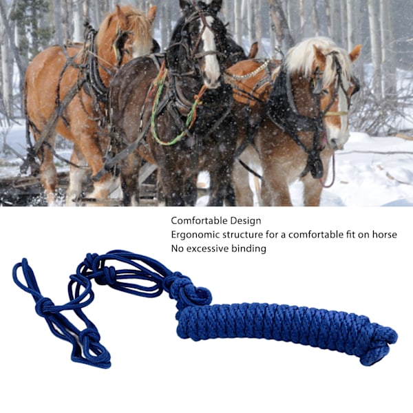 Repgrimma Multi Knutar Justerbar Säker Slitstark Vävning Hästgrimma för Träning Daglig Blå