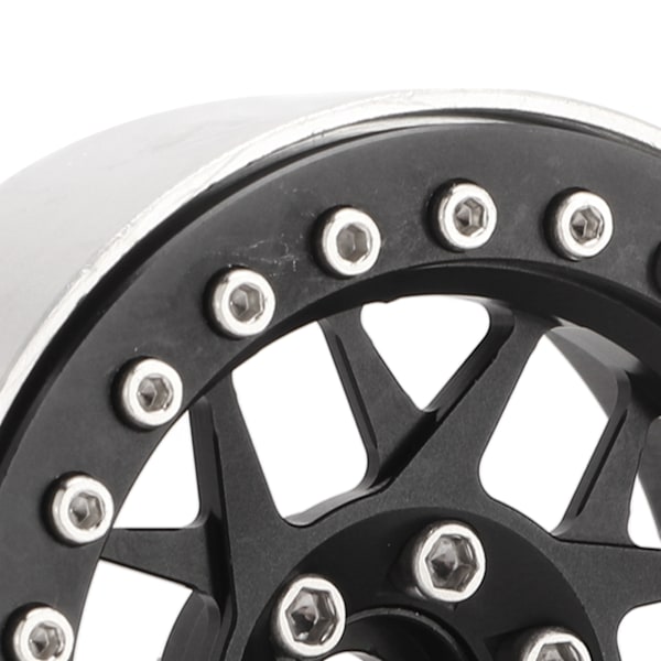Aluminiumlegering RC Bilhjulnav 2,2 Tum RC Beadlock Hjul Fälgar för 1/10 Fjärrkontroll Bil Svart