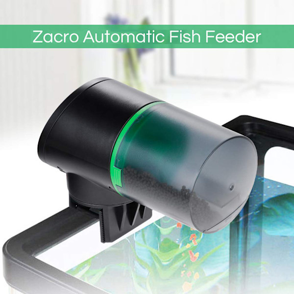 Automatisk fiskmatare för akvarium, anpassningsbart matningsschema, uppladdningsbar timer med USB-laddningskabel för guldfiskar och sköldpaddor, fuktsäker design