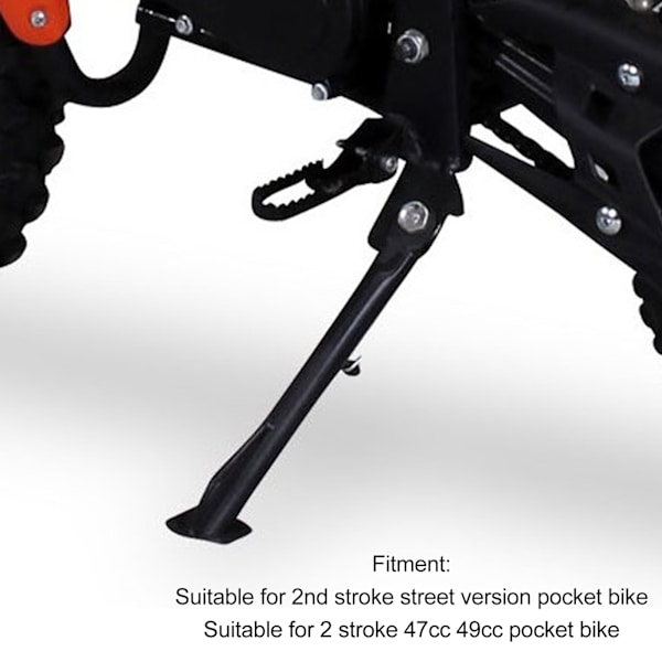 Sidostöd i metall för fickcykel, kickstöd för parkering, 2-takts gatversion, 2-takts 47cc 49cc