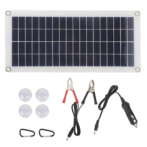 10W Solcellspanel Flexibel Platta Bilbatteri Båt Batteriladdning Utomhus Camping Dubbel Utmatning Solpanel