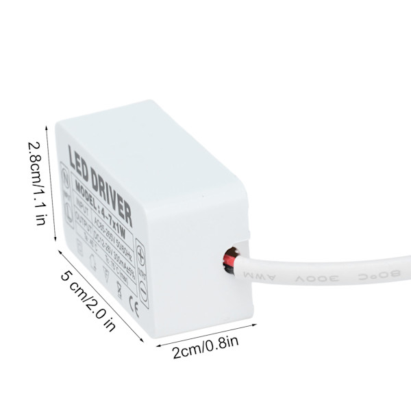 4‑7X1W LED-drivrutin konstant ström 300mA ingång AC85‑265V utgång DC12‑26V strömförsörjningstransformator