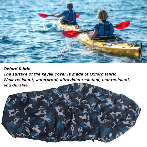 Båtkapell Kajak Kanot Vattentät Ultraviolett Resistent Dammskyddssköld för Uppblåsbar Båt Ocean Kamouflage 3.6-4M
