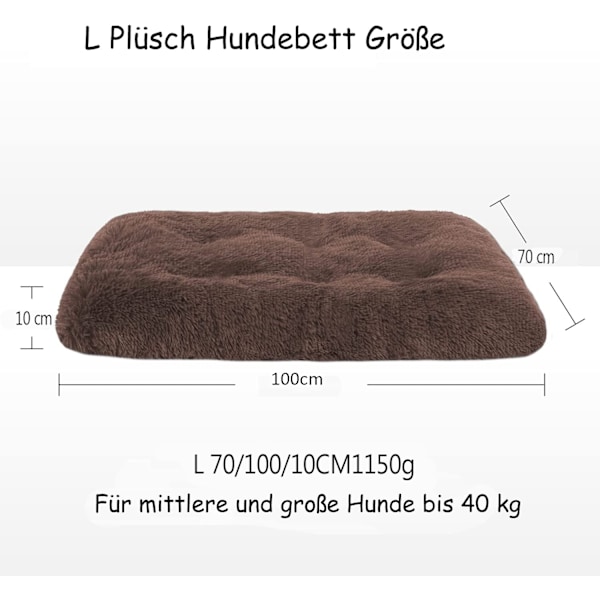 Furry Companion Crate Pad, Supermjuk Hundbädd för Stora & Mellanstora Hundar, Mysig Flanellyta Kennelmatta, Helt Maskintvättbar & Vattentät, Halkfri