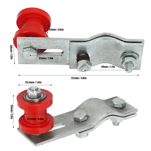Kedjetrådssträckare Rulle Tungt Arbetsläge Justerare för 49cc 66cc 80cc Cykelmotor Motoriserad Cykel Röd