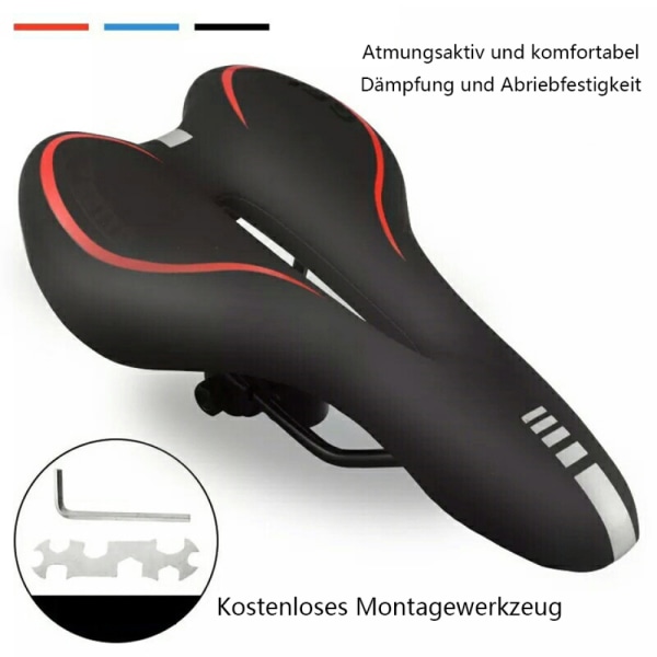 SPGOOD Cykelsadel Herr Dam Bekväm bred mjuk gel Ergonomisk cykelsadel med cover och skiftnyckel för mountainbike MTB Trekking landsvägscykel