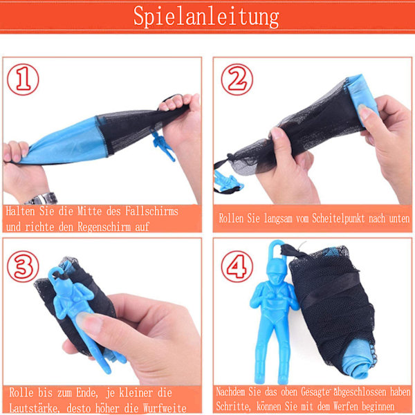 Ucradle Parachute Leksak för Barn, 10-pack Fallskärmsleksak, Utomhusleksak för Barn, Festpåsar, Barnkalaspresenter