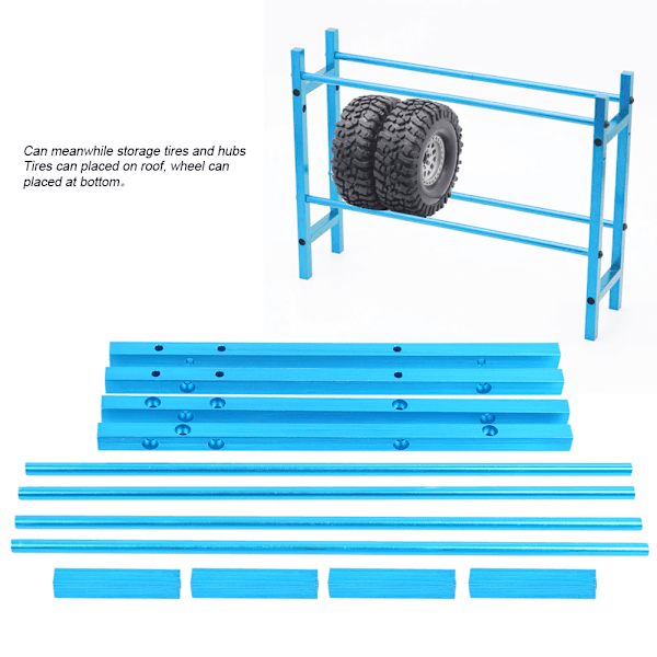 1,9 tums simuleringshjulnav däckhylla däckförvaringsställ för TRX4/SCX10 1/10 RC bilBlå