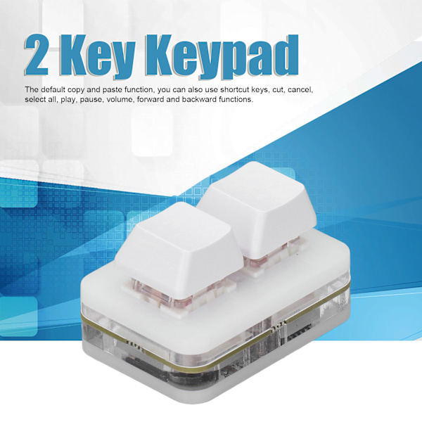2-knappars Röd Switch Tangentbord Mini USB Mekanisk Tangentbord för Rythmspel Kopiera Klistra in Funktion Vit