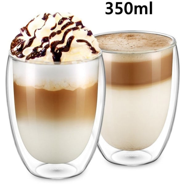 Dubbelväggig glaskaffemugg Klara muggar för Cappuccino Latte