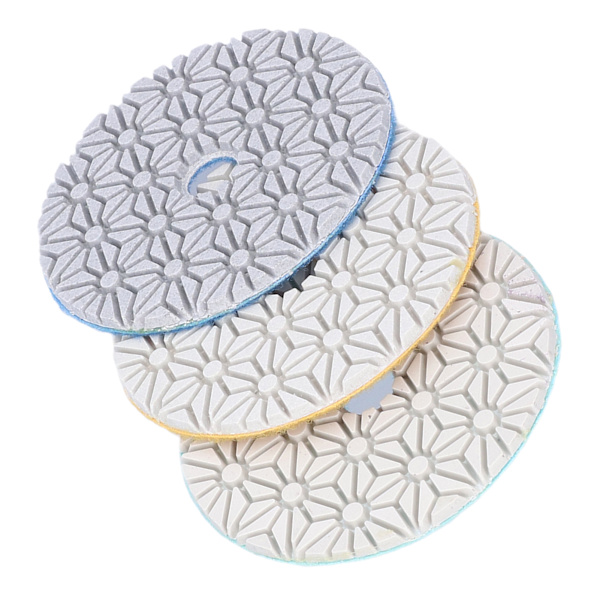 3-pack Diamantpoleringsdynor 4 tum Slipverktygssats för Marmor Terrazzo Betong
