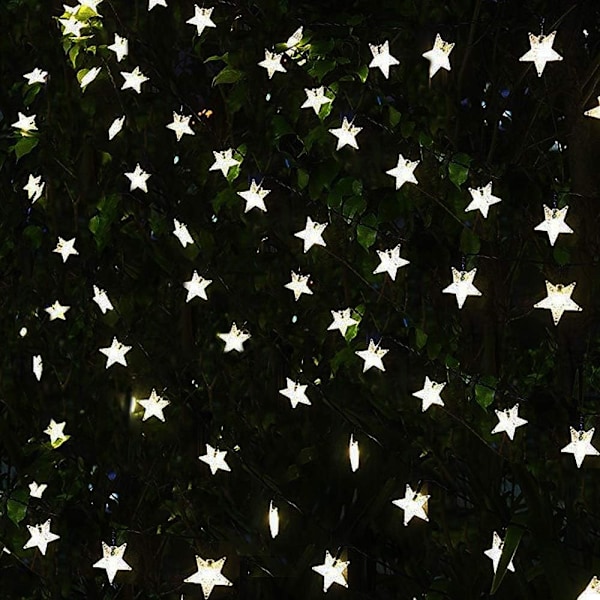 Förtrollande Stjärnljusslinga, 100 LED Blinkande Solcellsslinga Förlängningsbar, Vattentät för Inomhus Utomhus Dekor Uteplats Trädgård Bakgård Gräsmatta