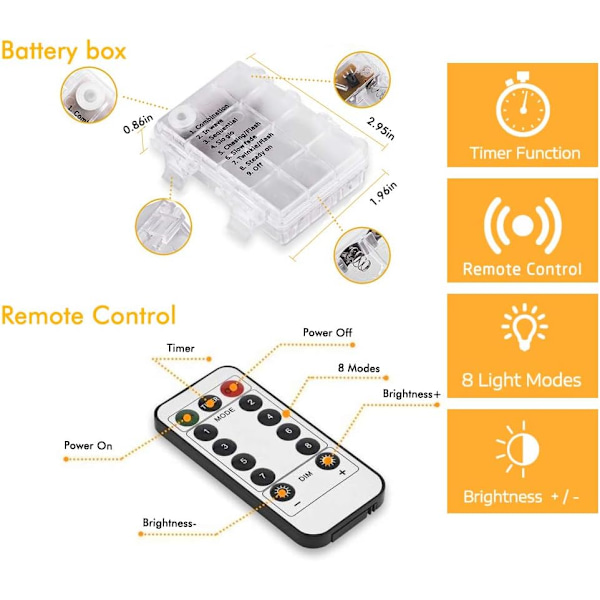 Varmvita Slingor, 100 LED Batteridrivna För Inomhus- och Utomhusdekoration, Perfekt För Firanden