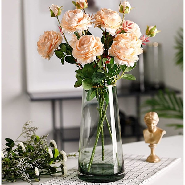 Genomskinlig minimalistisk blomvas, modern konstdekoration med högkvalitativt genomskinligt glas för alla rum