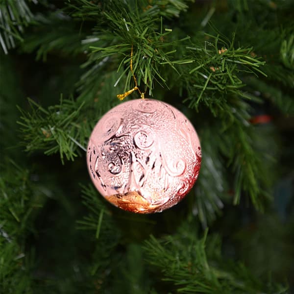 Julekulepynt - Dekorerte julekuler rose gold
