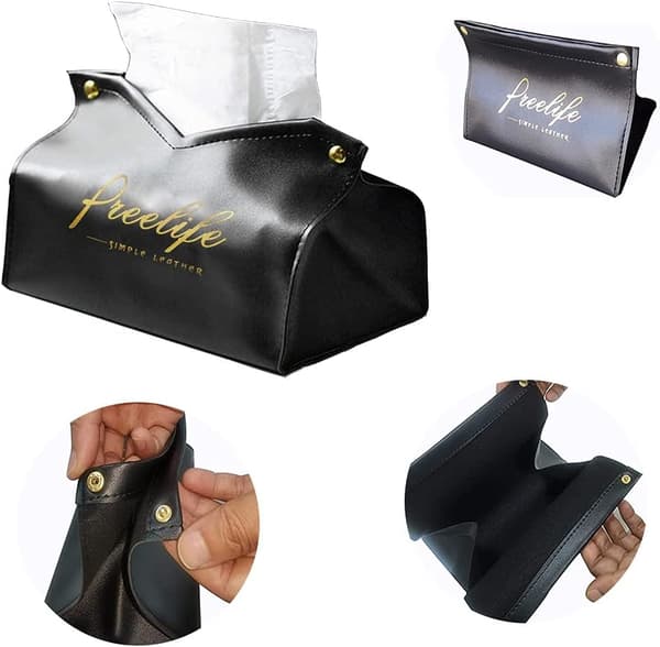 2 stk. Tissue Holder, PU Tissuebokser, PU Lær Tissueboks Ho