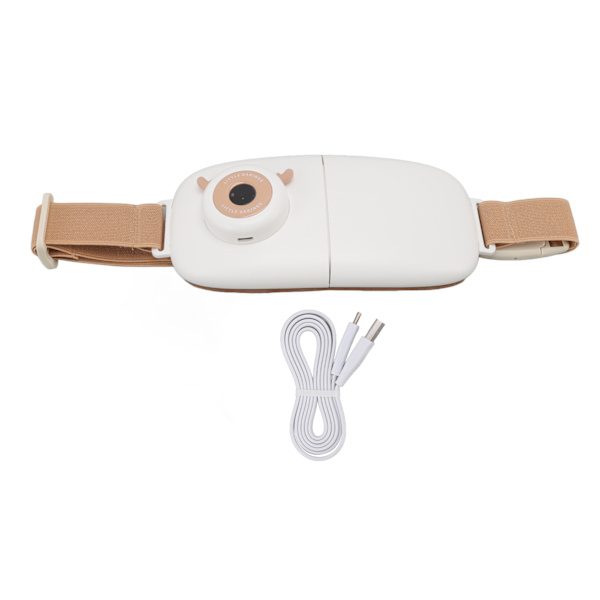 Hopfällbart Menstruationsvärk Bälte Digital Display USB Laddning Snabb Uppvärmning Midja Värmande Bälte för Kvinnor Brun