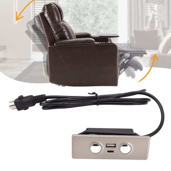 5-stifts lyftstol Power Recliner Handkontroll Elektrisk Soffa Fjärrkontroll USB Typ C Laddningsport