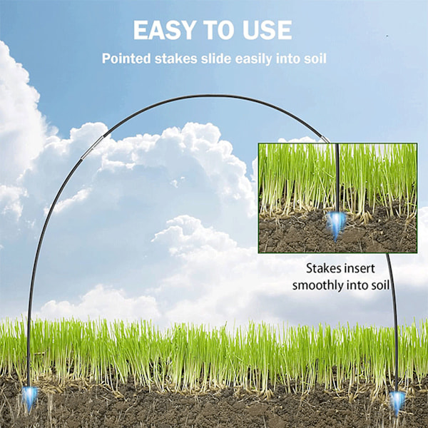 Växthusbågar odlingstunnel kit polyeten glasfiber DIY trädgårdsbågar stödram trädgårdsartiklar för upphöjd bädd radöverdrag