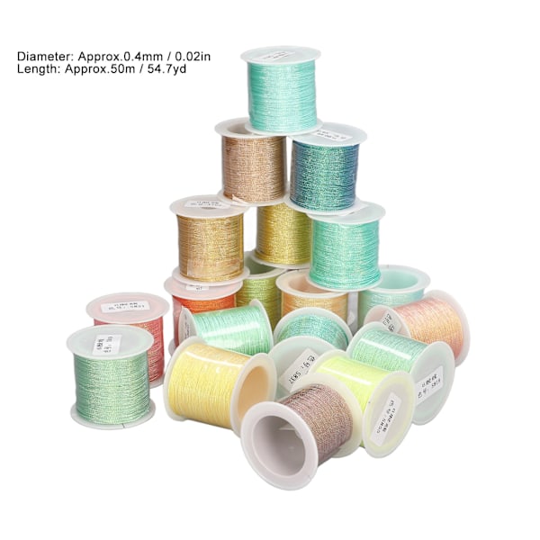 20 st 6 trådar broderitråd handvävd rep speciell symfoni grön gul polyester symaskintrådssats