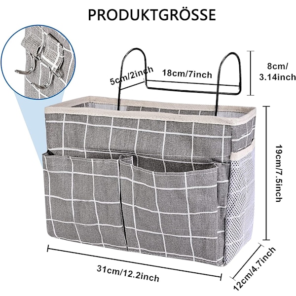 2-pack sängförvaring hängande, multifunktionell sängfickor, multifunktionell sängficka organizer säng hängande väska säng organizer hängande förvaringsväska
