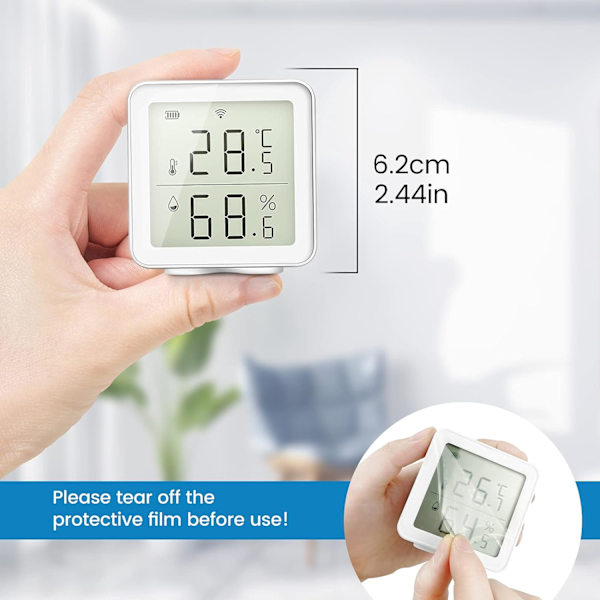 Smart wifi termometer hygrometer kompatibel med digital temperatur sensor temperatur och fuktighetsmätare dagar historisk registrering