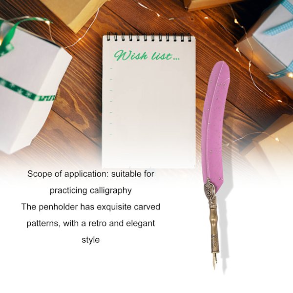 Kalligrafi Pen Retro Elegant Hållbar Bärbar Praktisk Attraktiv Dekorativ Skrivverktyg för HemRosa
