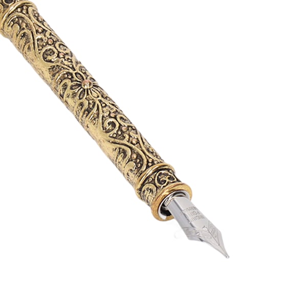 Fjäderpenna set med 10 utbytbara spetsar Eldlack vax Brevöppnare Pennhållare Bläck Tom flaska Retro Quill Pen Set Vit