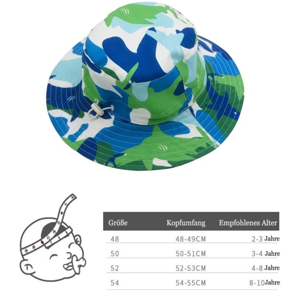 Baby Solhatt Justerbar Andningsbar Solskydd Sommarhatt för Småbarn Flickor Pojkar Kepspiskarehatt med Bred Brätte och UV-skydd UPF 50+