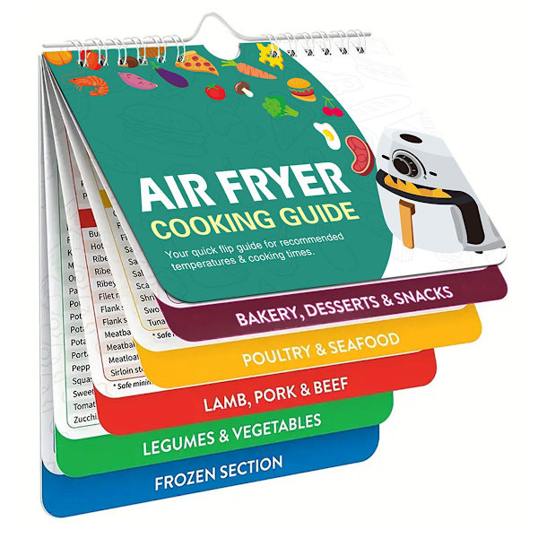 Magnetisk fuskark för Airfryer, magnetisk kokguide för Airfryer, magnetisk kokguide för Airfryer, magnetisk kokguide för Airfryer