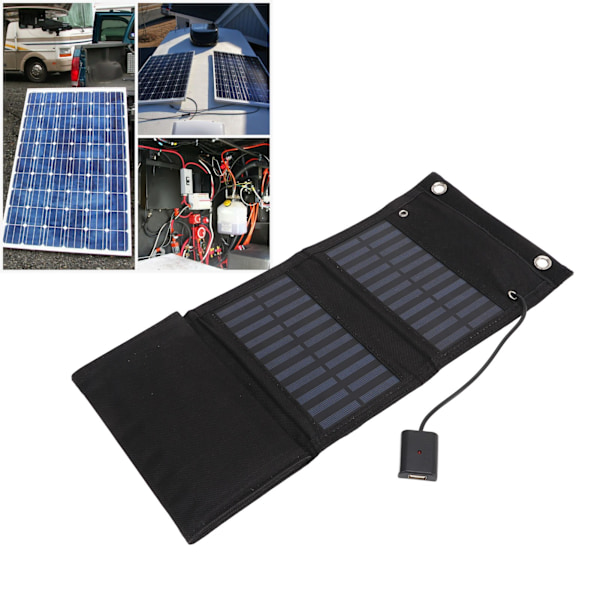 Solpanel Fällbar Väska Monokristallint Kisel För Bärbara Datorer Bilbatterier Vagnar Bussar Fartyg 5.5V 25W