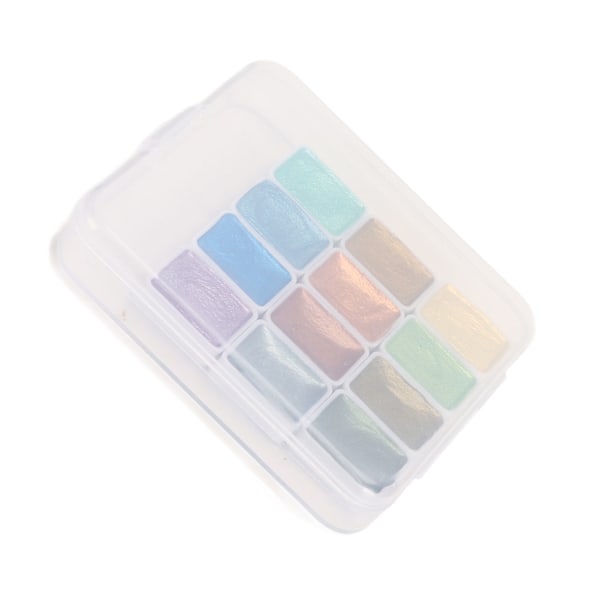 Vattenfärg Set Bärbar Ekologisk Glitter Metallic Solid Vattenfärg Set för Konstnärlig Kalligrafi Målning