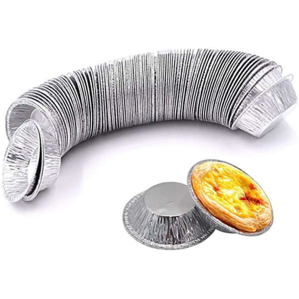 Stadiga Bakformar med Grepp, Återvinningsbara Mini-Aluminiumformar med Oljetät Vattentät Yta och Lätt Släpp för Engångsbakning, Silverton 250 st