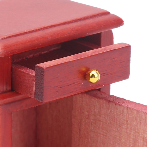 1:12 Dockhus Miniatyr Rosenträ Nattduksbord Modell Dekorativ Leksak Sovrumsdekorationer