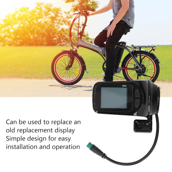 Elektrisk cykel LCD-displaymätare Låg felfrekvens Vattentät Enkel design Elektrisk cykeltillbehör för E Scooter Ersättning