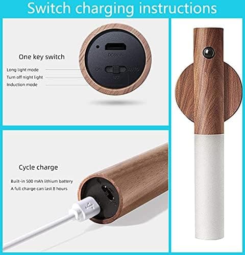 USB-opladning Smart Kropssensor Natlys, Bevægelsessensor Natlys